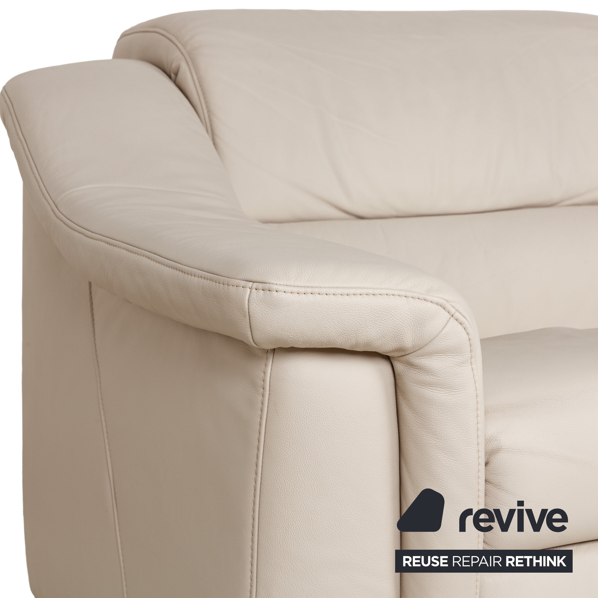 Himolla Planopoly Leder Zweisitzer Creme elektrische Funktion Sofa Couch Relaxfunktion