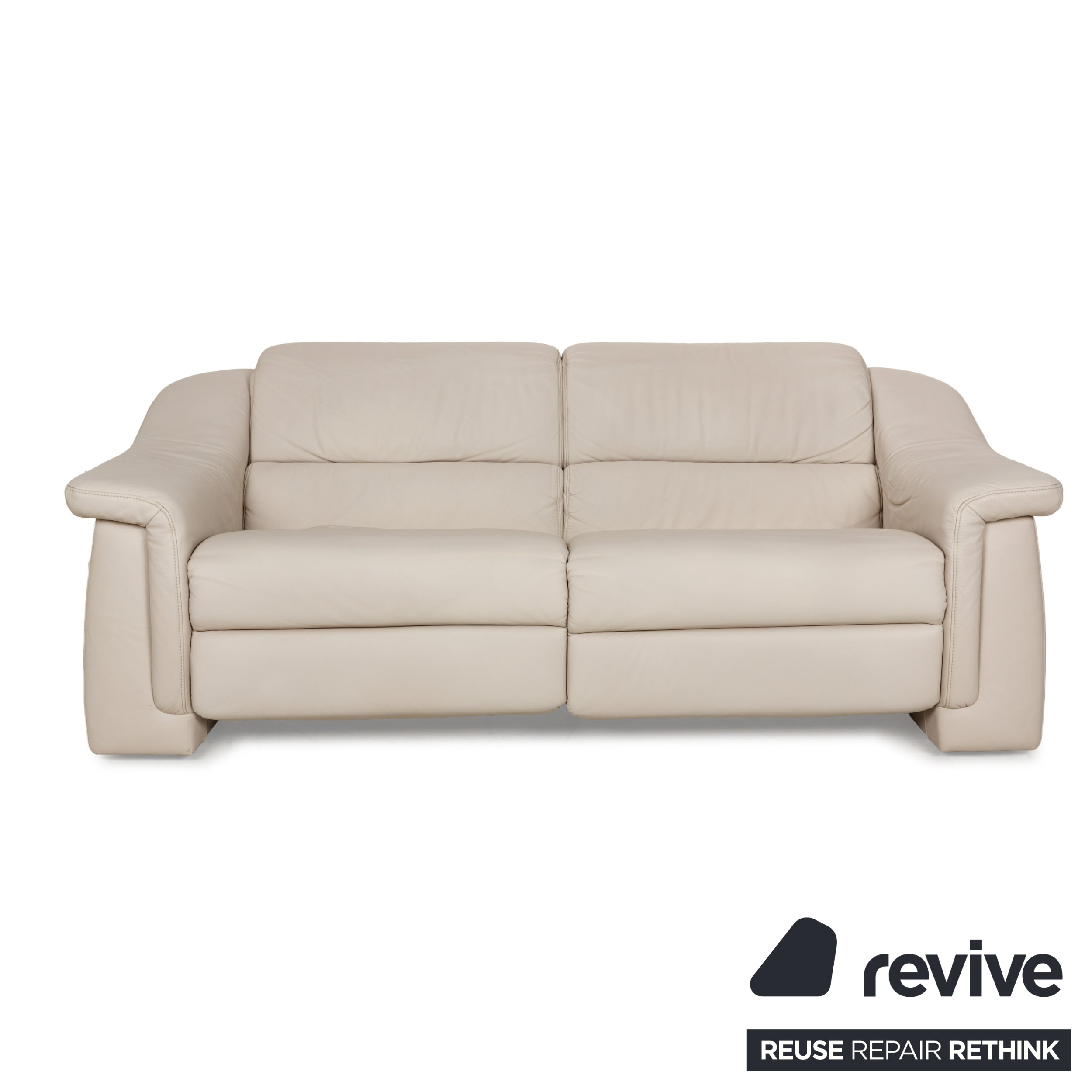 Himolla Planopoly Leder Zweisitzer Creme elektrische Funktion Sofa Couch Relaxfunktion