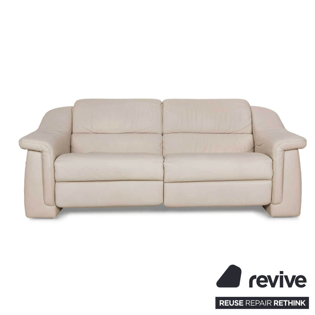 Himolla Planopoly Leder Zweisitzer Creme elektrische Funktion Sofa Couch Relaxfunktion