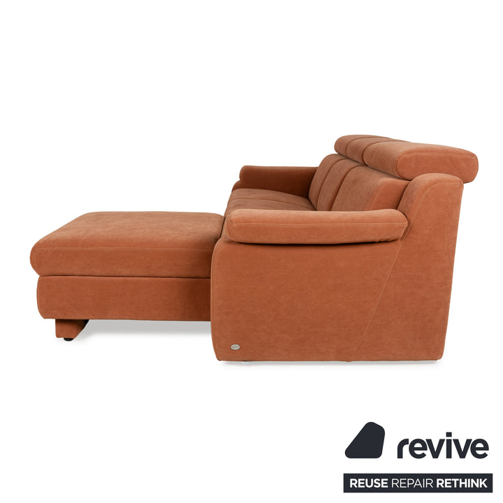 Canapé d'angle en tissu Himolla Planopoly marron camel canapé canapé chaise longue droite fonction manuelle