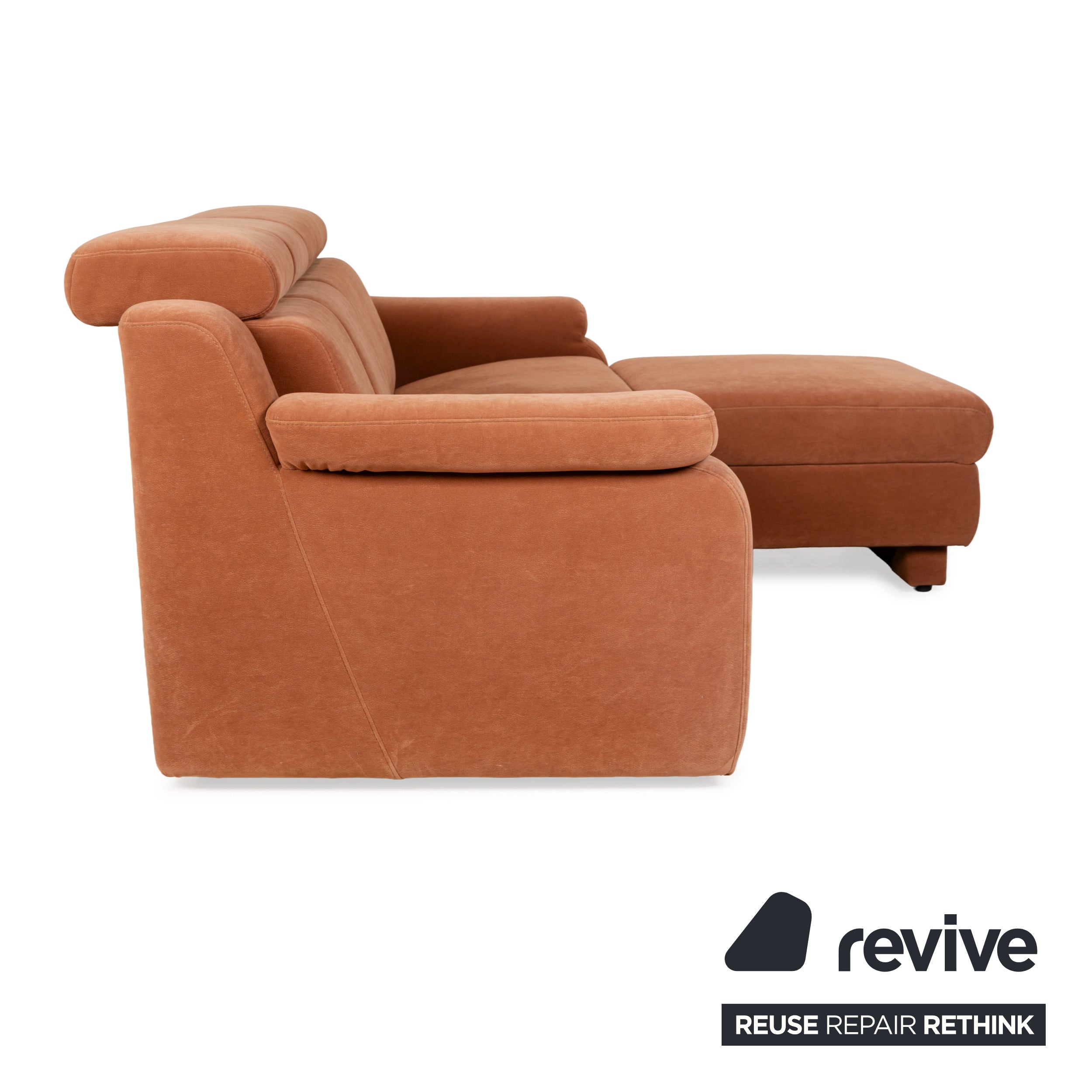 Canapé d'angle en tissu Himolla Planopoly marron camel canapé canapé chaise longue droite fonction manuelle