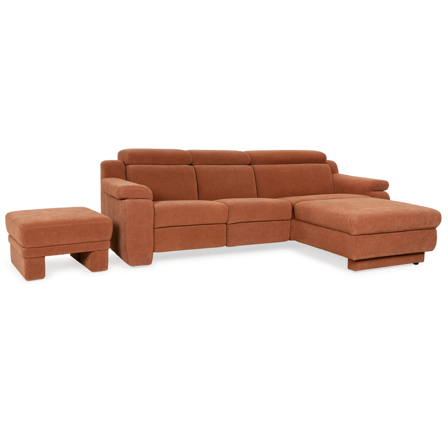 Ensemble canapé d'angle en tissu Himolla Planopoly marron camel canapé canapé tabouret à fonction manuelle