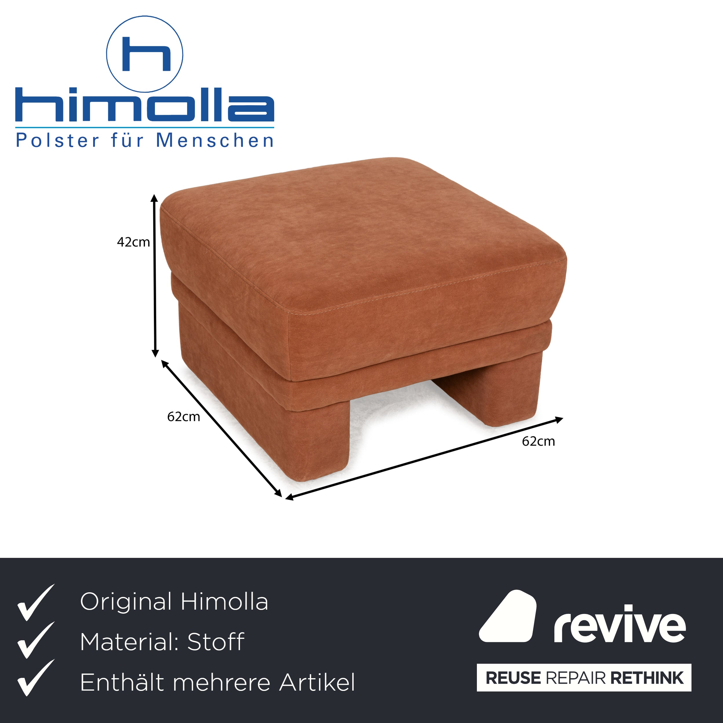 Himolla Planopoly Stoff Garnitur Ecksofa Braun Camel Sofa Couch manuelle Funktion Hocker