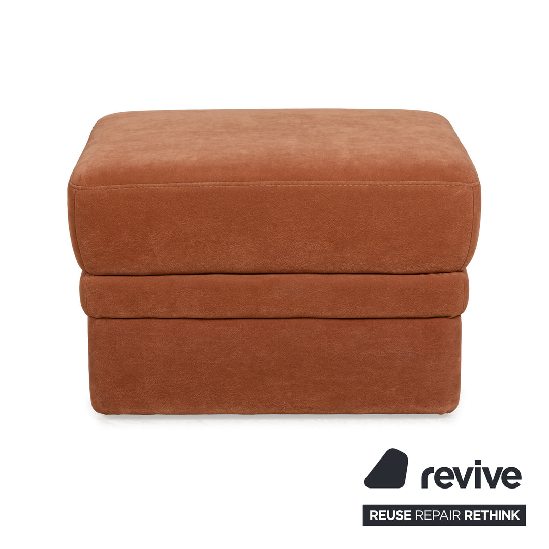 Himolla Planopoly fabric set corner sofa brown camel sofa couch manual function stool