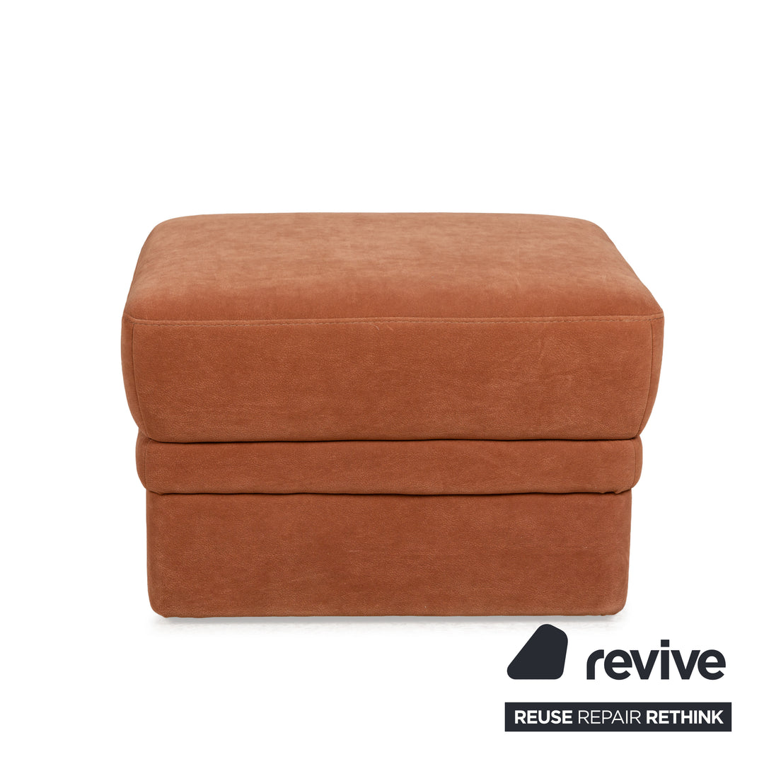 Himolla Planopoly fabric set corner sofa brown camel sofa couch manual function stool
