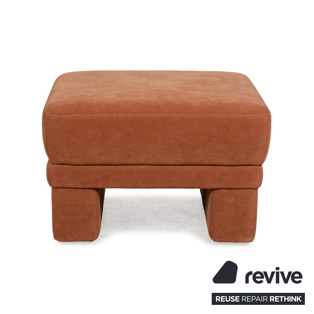 Himolla Planopoly fabric set corner sofa brown camel sofa couch manual function stool