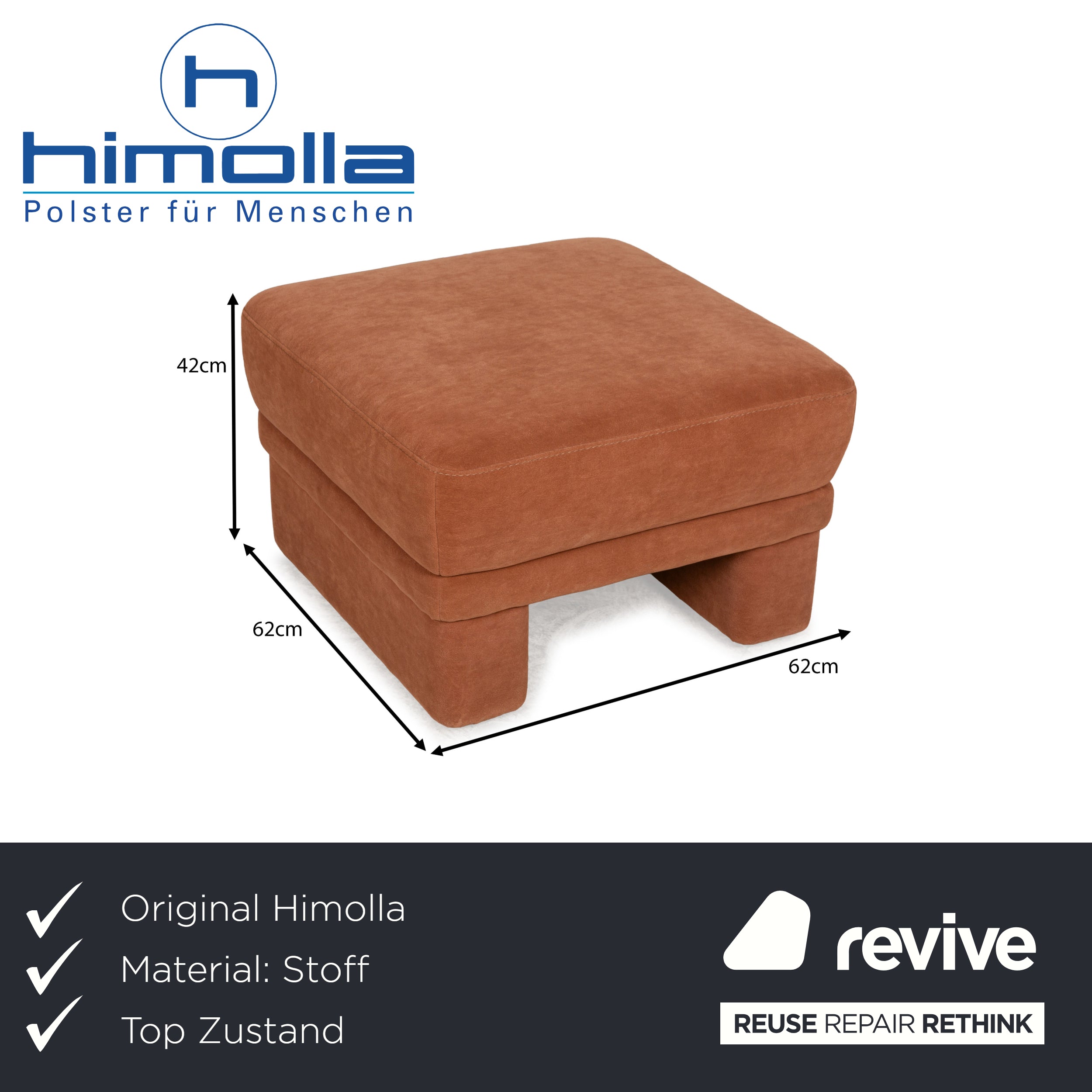 Himolla Planopoly Stoff Hocker Braun Camel