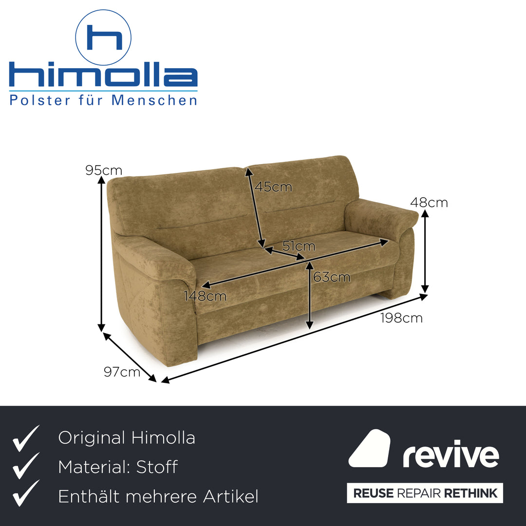 Himolla Planopoly Fabric Sofa Set Green Three Seater Armchair Sofa Couch