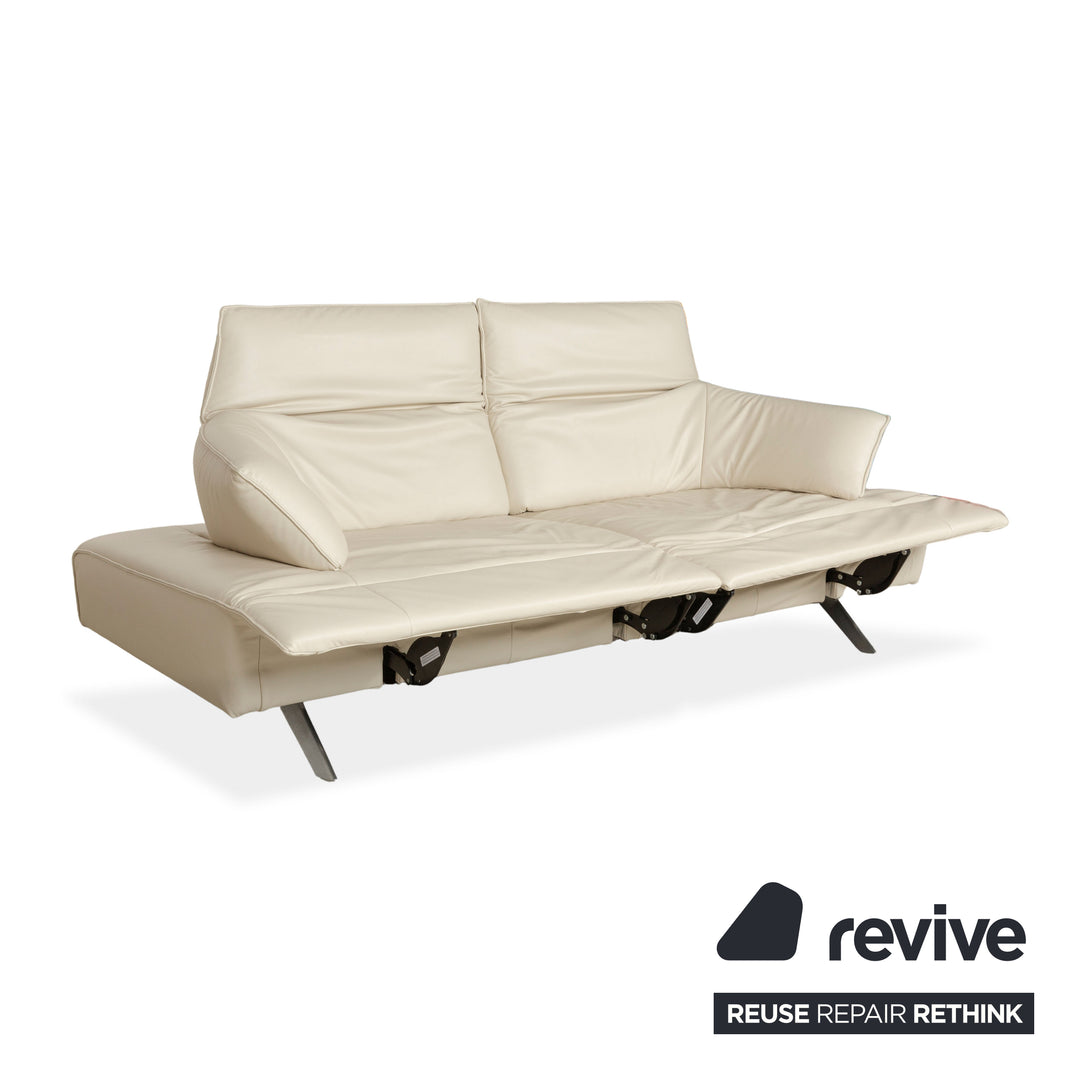 Himolla Poga Leder Zweisitzer Creme manuelle Funktion Sofa Couch