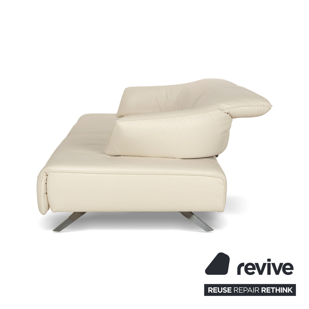 Himolla Poga Leder Zweisitzer Creme manuelle Funktion Sofa Couch