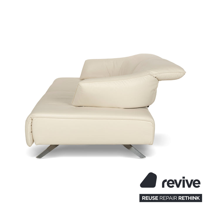 Himolla Poga Leder Zweisitzer Creme manuelle Funktion Sofa Couch