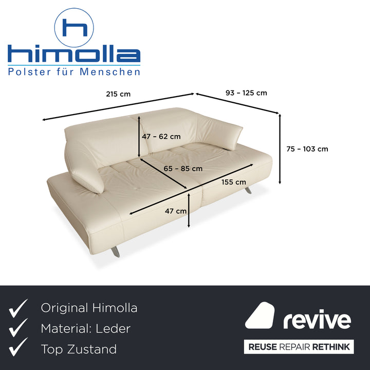 Himolla Poga Leder Zweisitzer Creme manuelle Funktion Sofa Couch