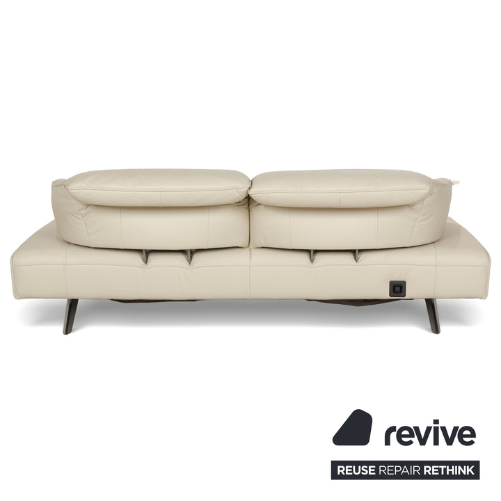 Himolla Poga Leder Zweisitzer Creme manuelle Funktion Sofa Couch