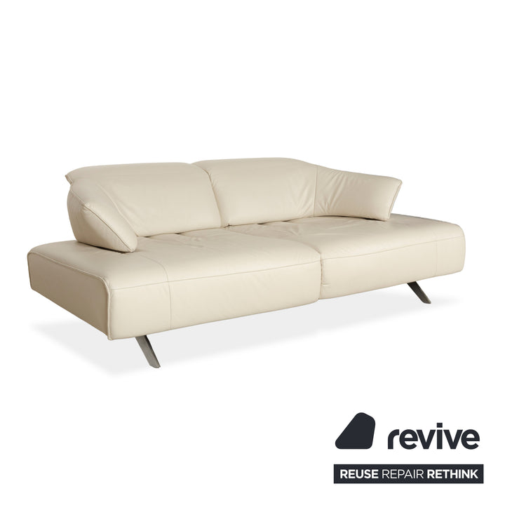 Himolla Poga Leder Zweisitzer Creme manuelle Funktion Sofa Couch