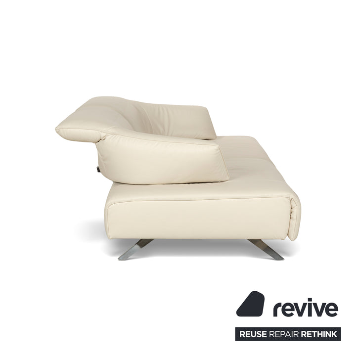 Himolla Poga Leder Zweisitzer Creme manuelle Funktion Sofa Couch