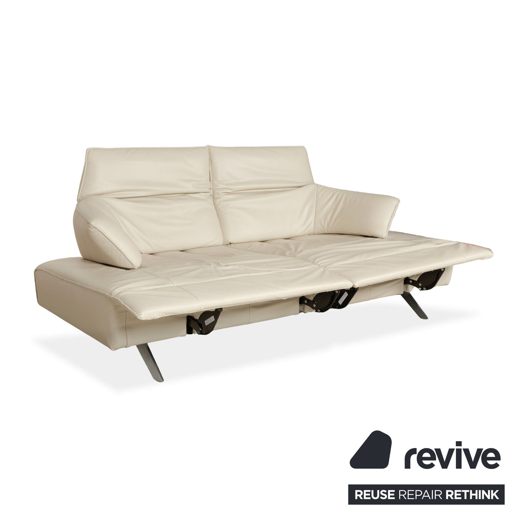 Himolla Poga Leder Zweisitzer Creme manuelle Funktion Sofa Couch