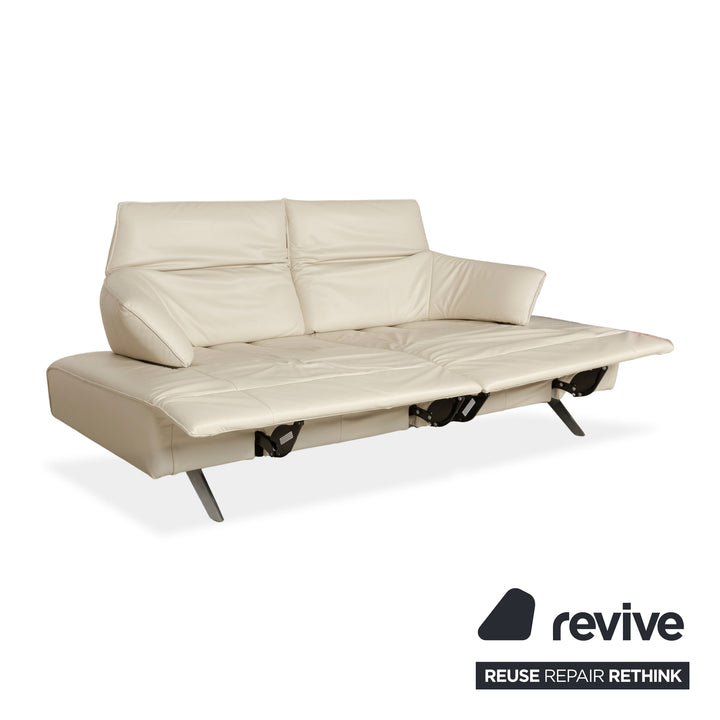 Himolla Poga Leder Zweisitzer Creme manuelle Funktion Sofa Couch