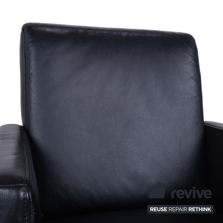 Himolla Sessel Leder Schwarz mit Rollen