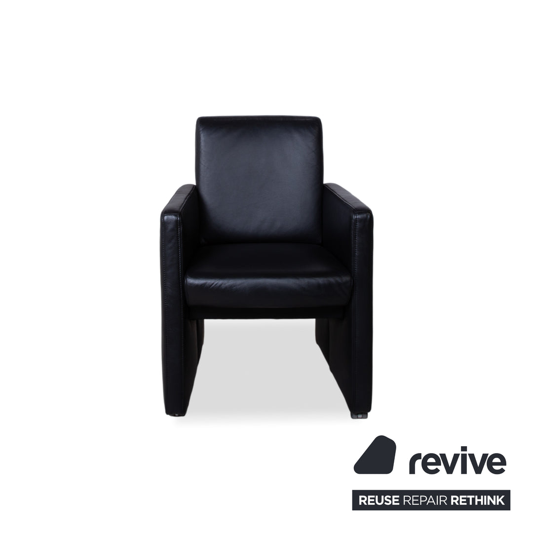 Himolla Sessel Leder Schwarz mit Rollen