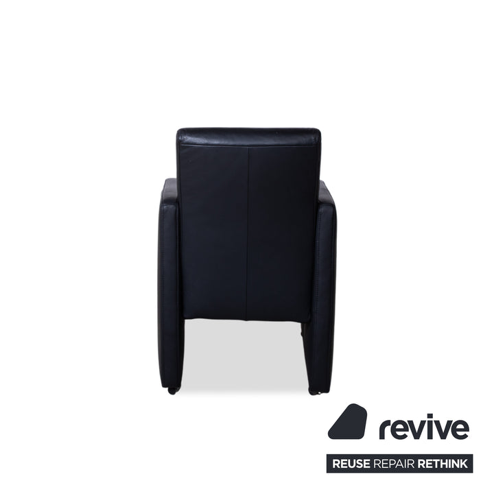 Himolla Sessel Leder Schwarz mit Rollen