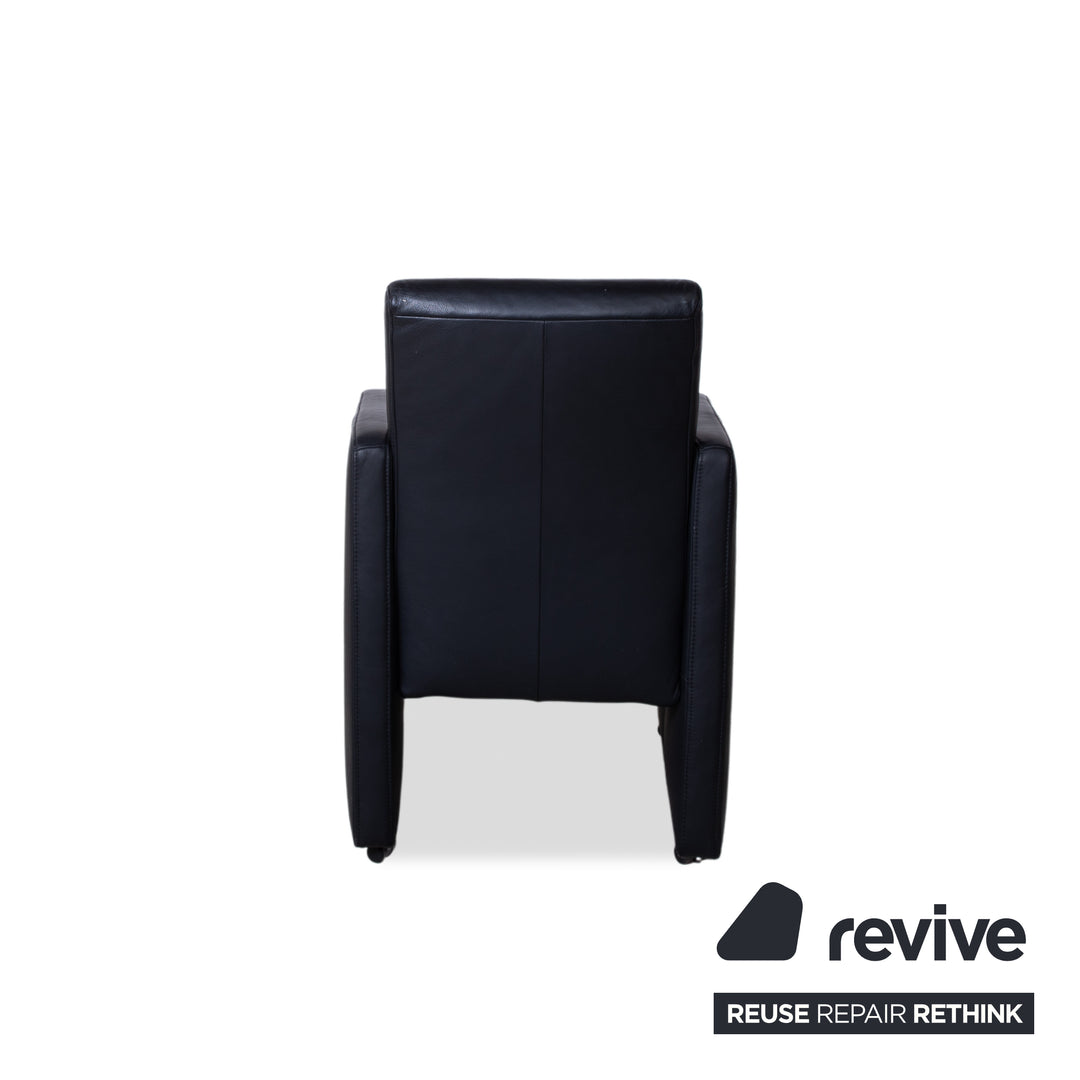 Himolla Sessel Leder Schwarz mit Rollen