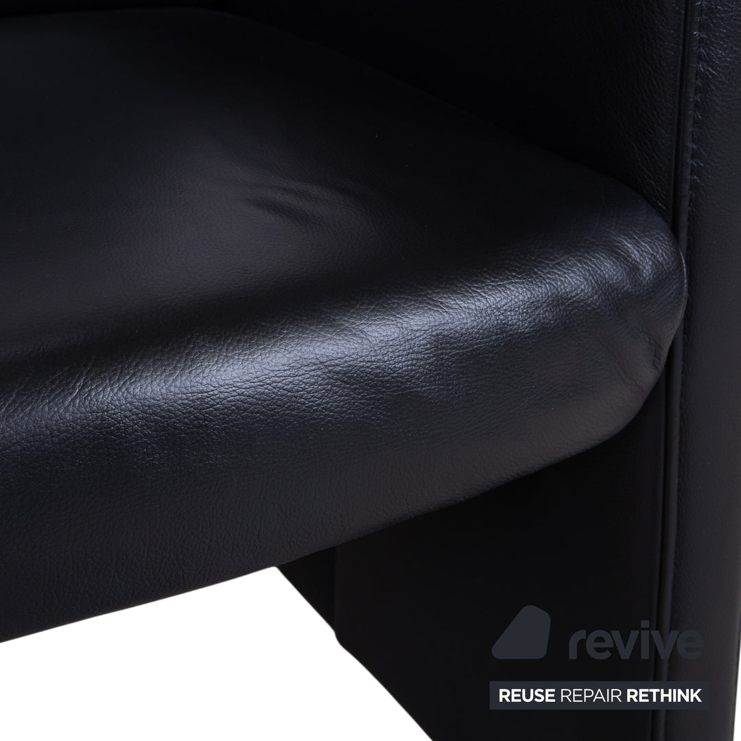 Himolla Sessel Leder Schwarz mit Rollen