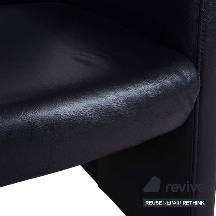 Himolla Sessel Leder Schwarz mit Rollen