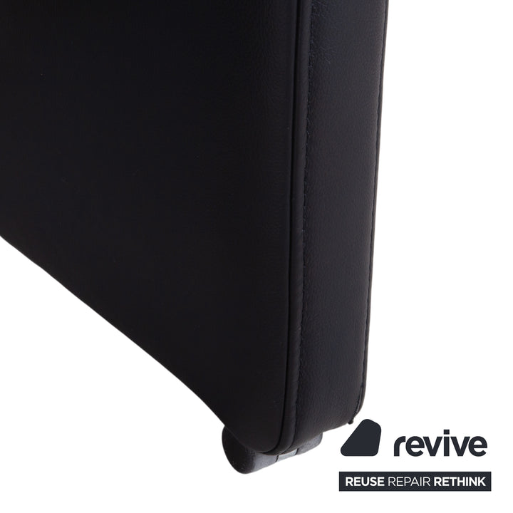 Himolla Sessel Leder Schwarz mit Rollen