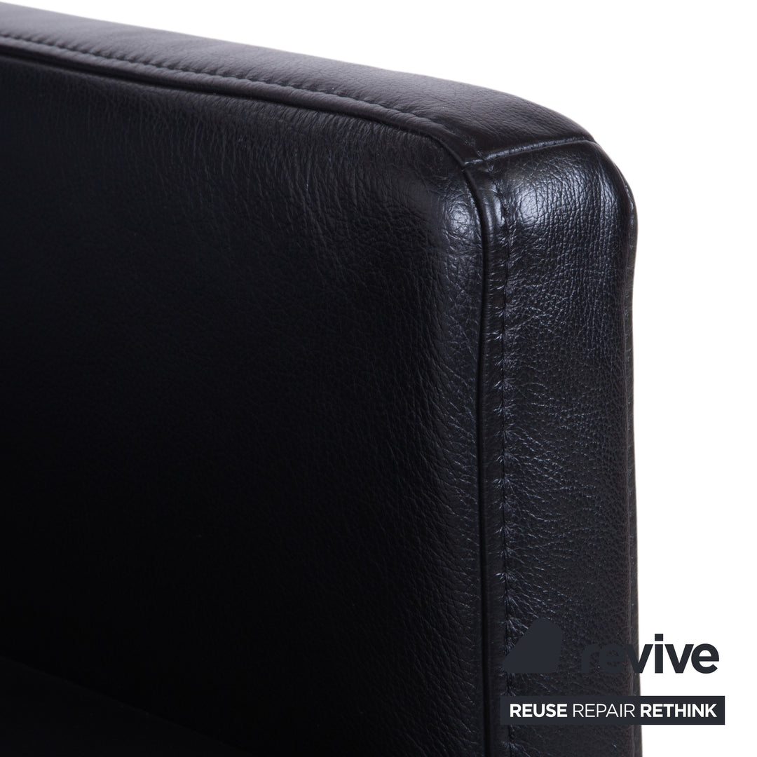 Himolla Sessel Leder Schwarz mit Rollen