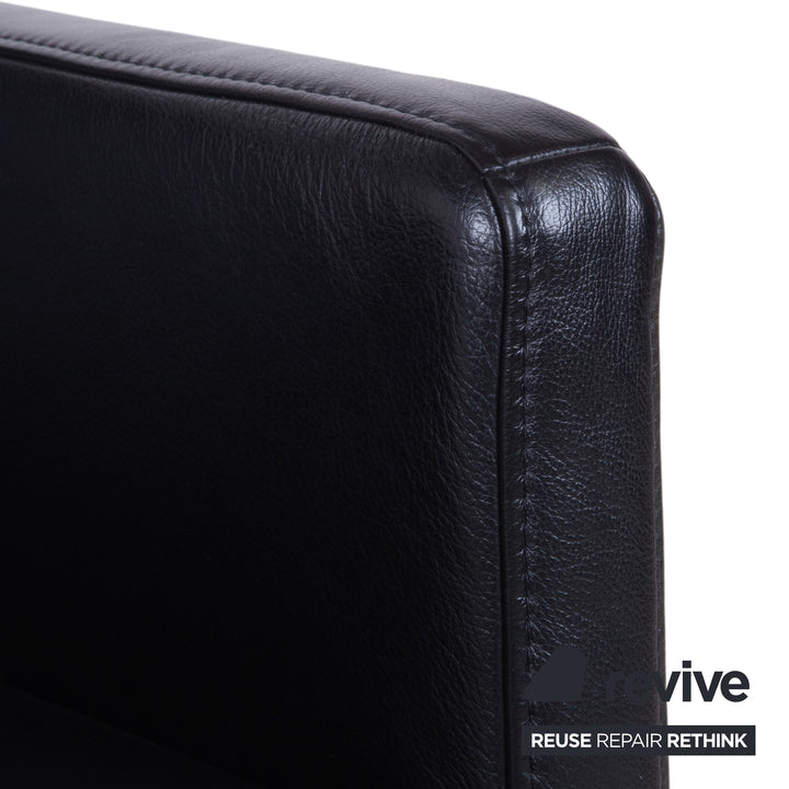 Himolla Sessel Leder Schwarz mit Rollen