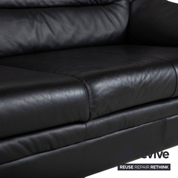 Himolla Sleepoly Leder Zweisitzer Schwarz Sofa Couch