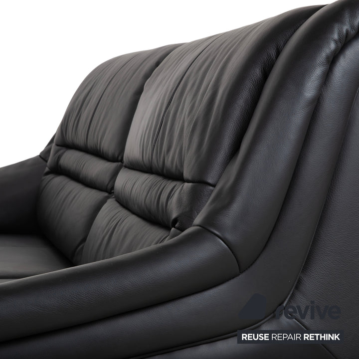 Himolla Sleepoly Leder Zweisitzer Schwarz Sofa Couch