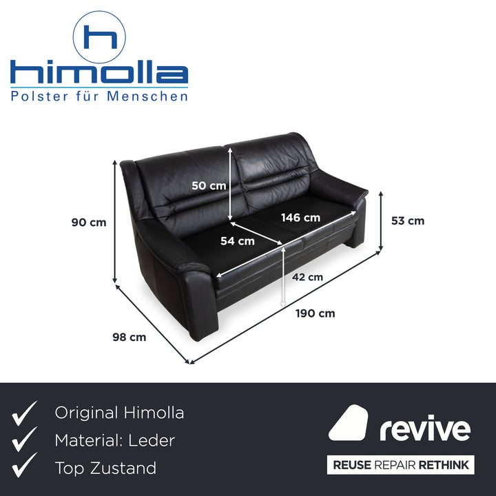 Himolla Sleepoly Leder Zweisitzer Schwarz Sofa Couch