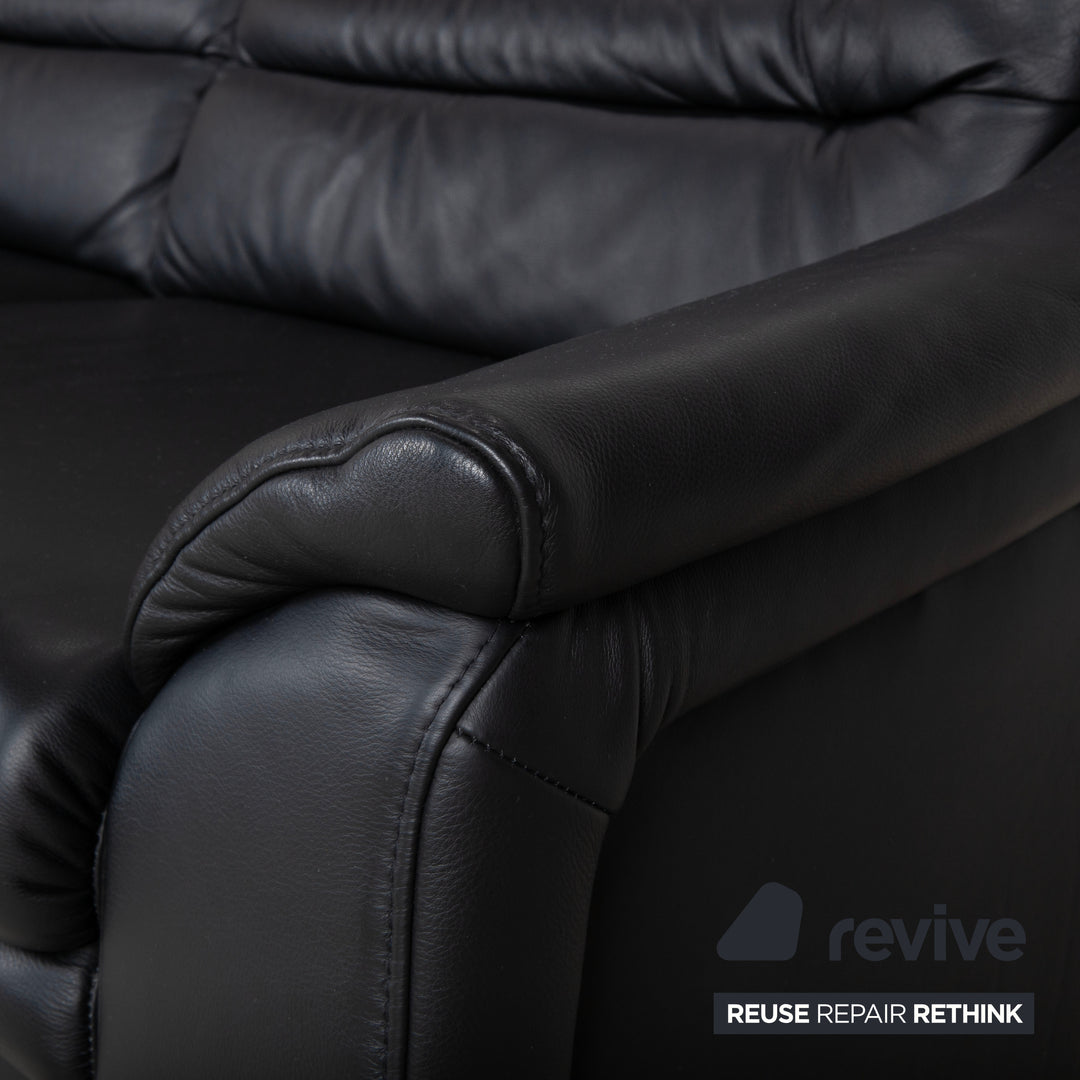 Himolla Sleepoly Leder Zweisitzer Schwarz Sofa Couch
