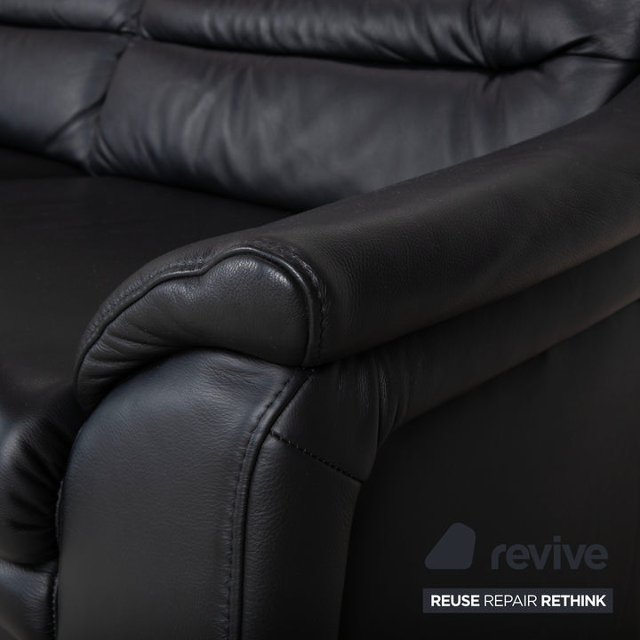 Himolla Sleepoly Leder Zweisitzer Schwarz Sofa Couch