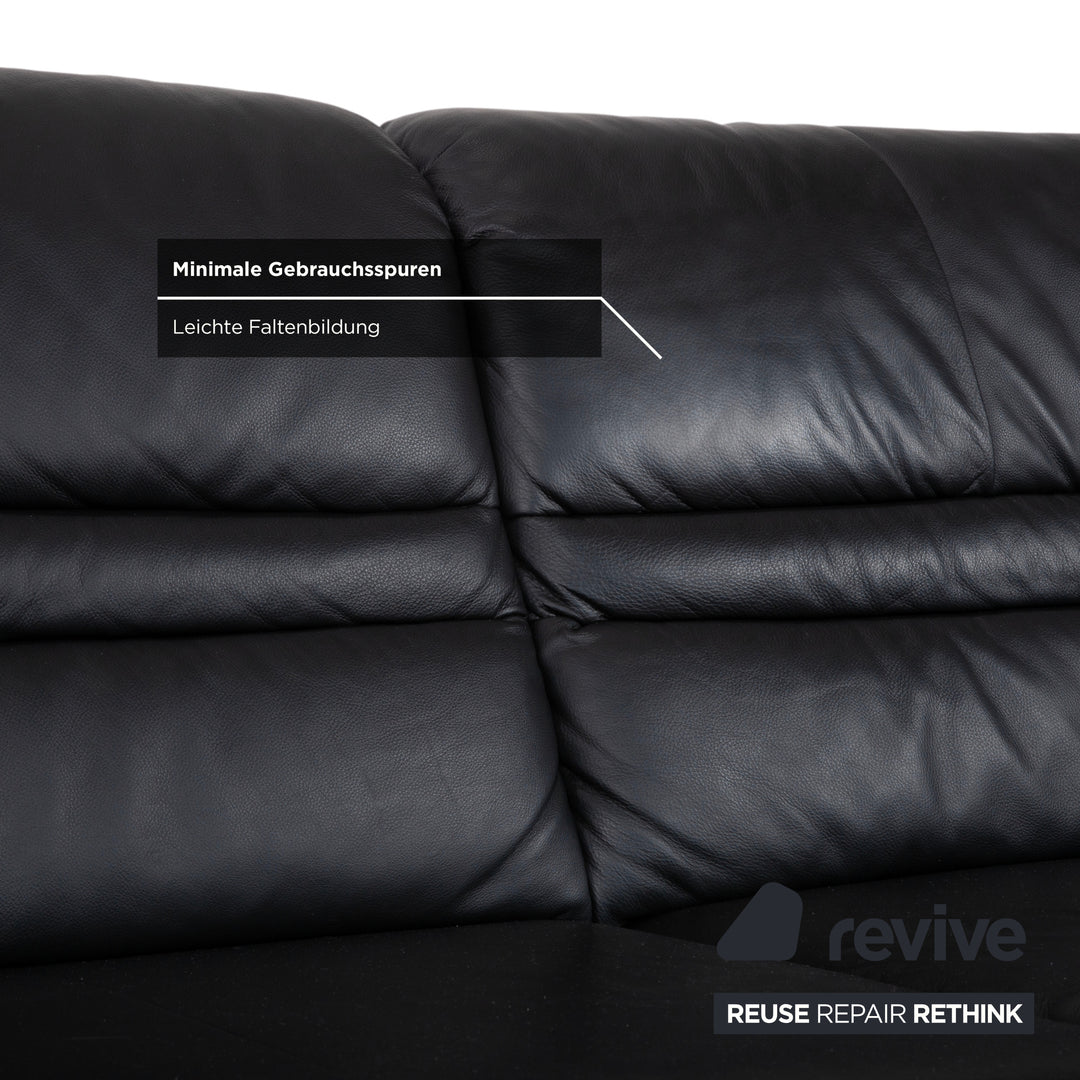 Himolla Sleepoly Leder Zweisitzer Schwarz Sofa Couch