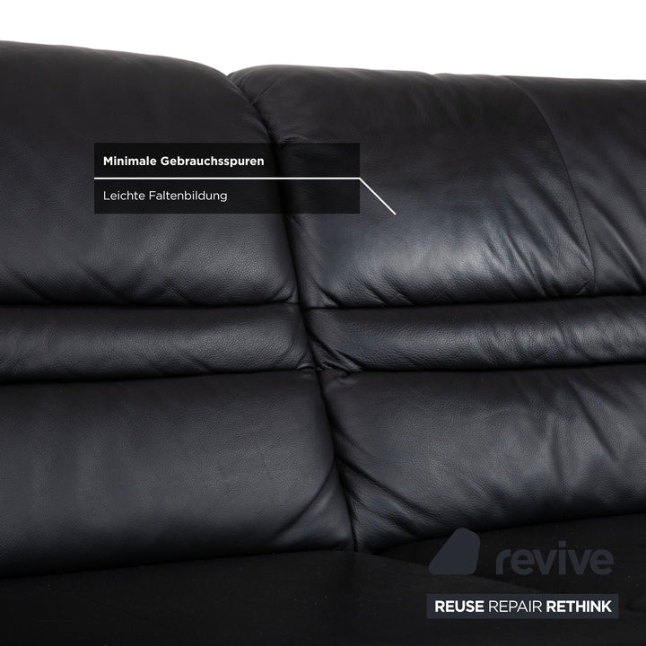Himolla Sleepoly Leder Zweisitzer Schwarz Sofa Couch