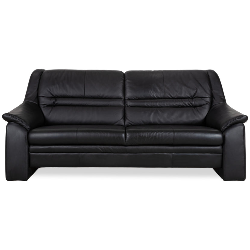 Himolla Sleepoly Leather Two-Seater Black Sofa Couch