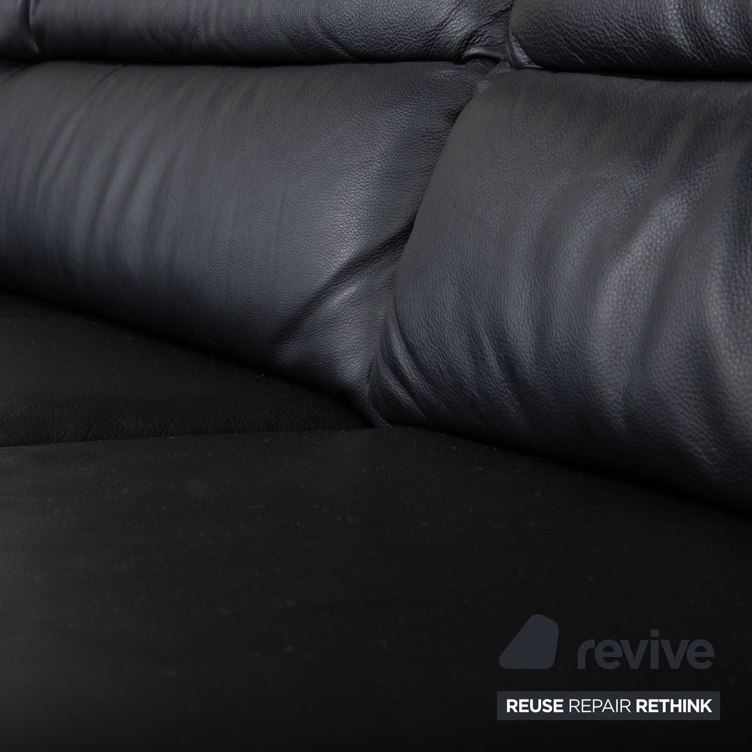 Himolla Sleepoly Leder Zweisitzer Schwarz Sofa Couch