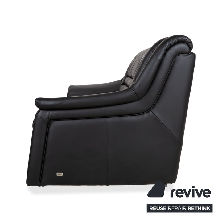 Himolla Sleepoly Leder Zweisitzer Schwarz Sofa Couch