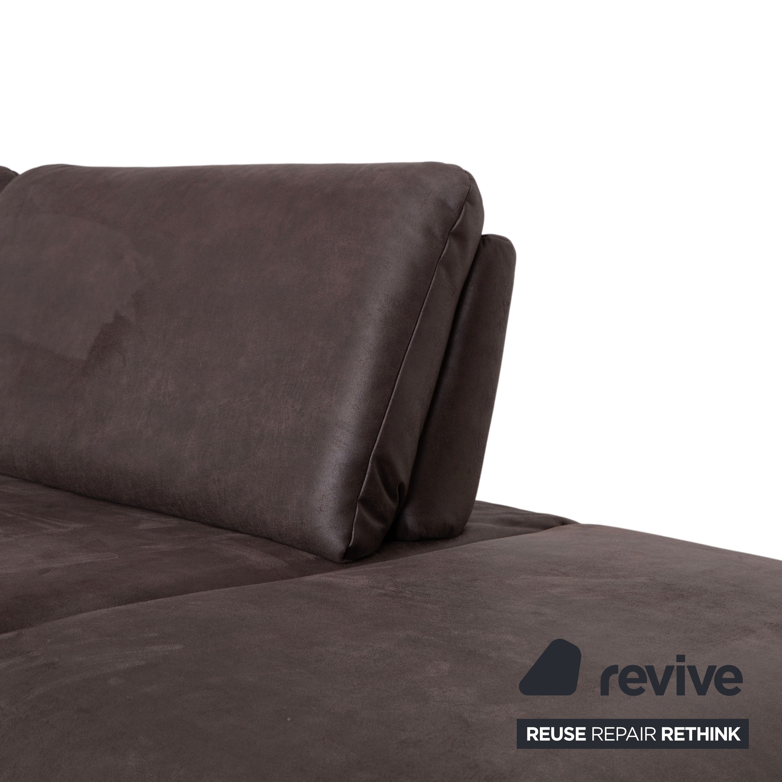 Himolla Stoff Ecksofa Grau Braun Taupe manuelle Funktion Sofa Couch