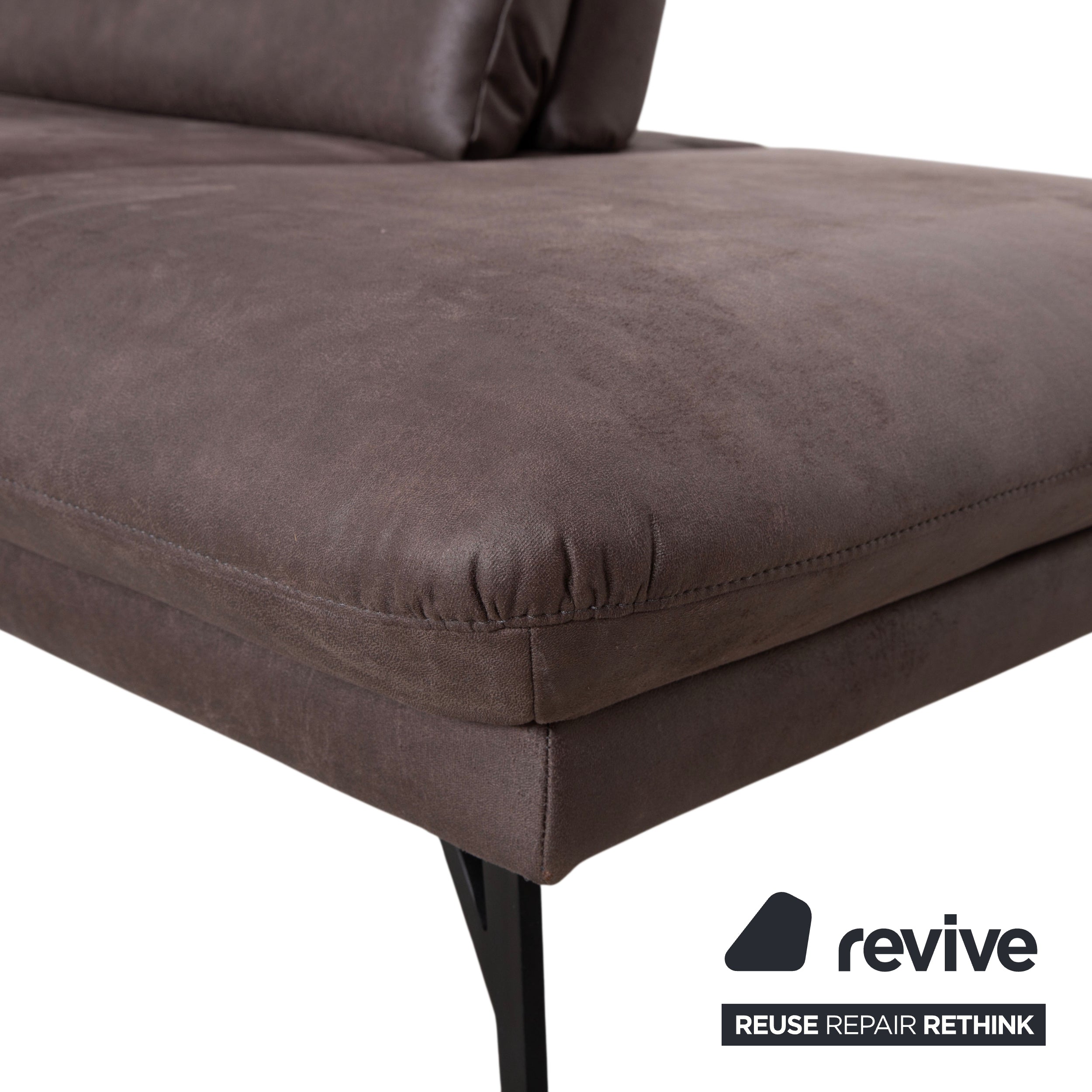 Himolla Stoff Ecksofa Grau Braun Taupe manuelle Funktion Sofa Couch