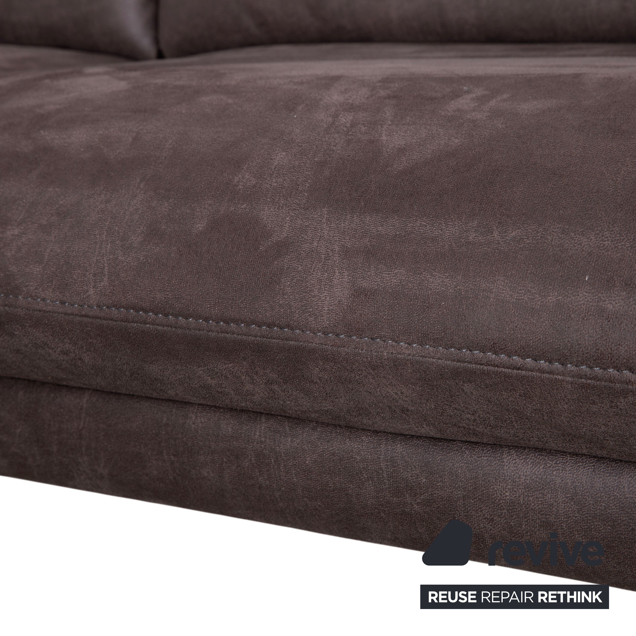 Himolla Stoff Ecksofa Grau Braun Taupe manuelle Funktion Sofa Couch