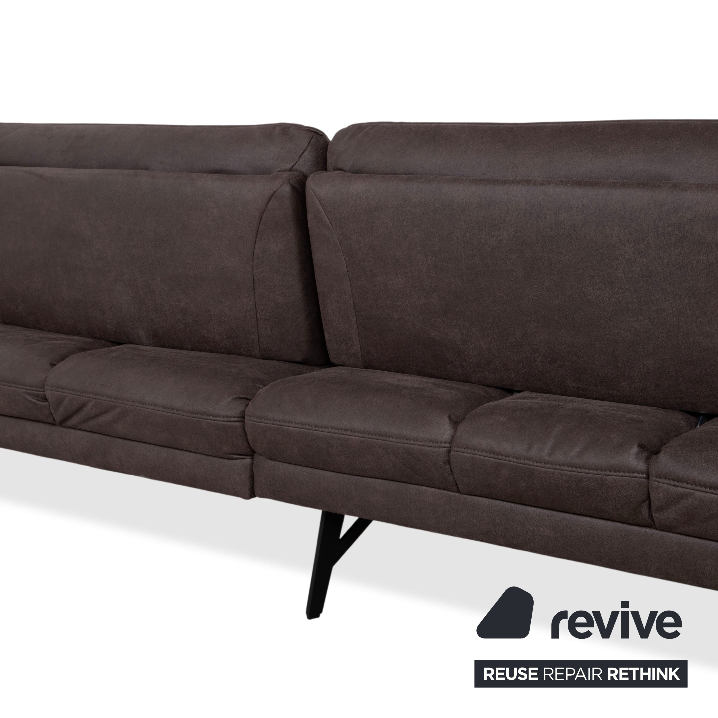 Himolla Stoff Ecksofa Grau Braun Taupe manuelle Funktion Sofa Couch