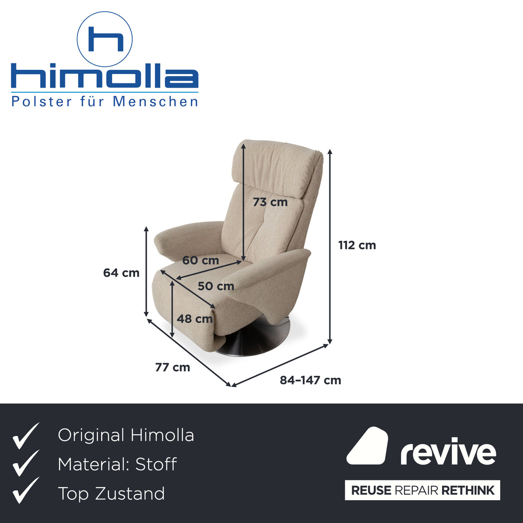 Himolla Fabric Armchair Cream Beige Electric Function Lift-Assist