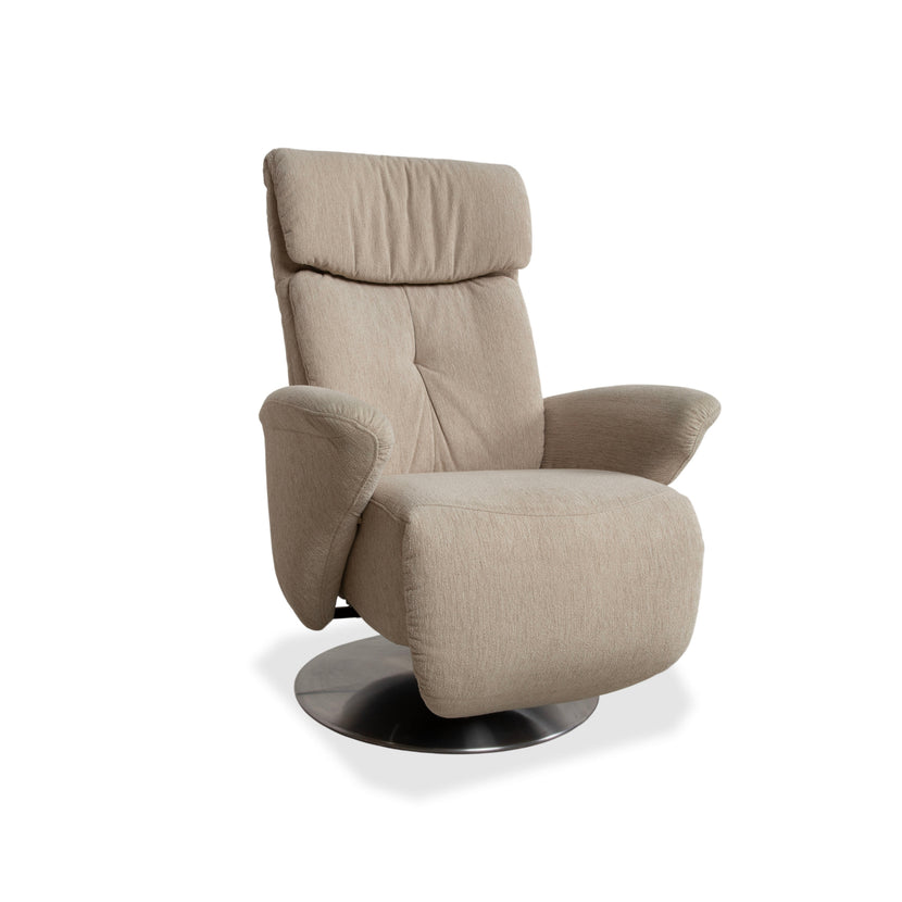 Himolla Stoff Sessel Creme Beige elektrische Funktion Aufstehhilfe