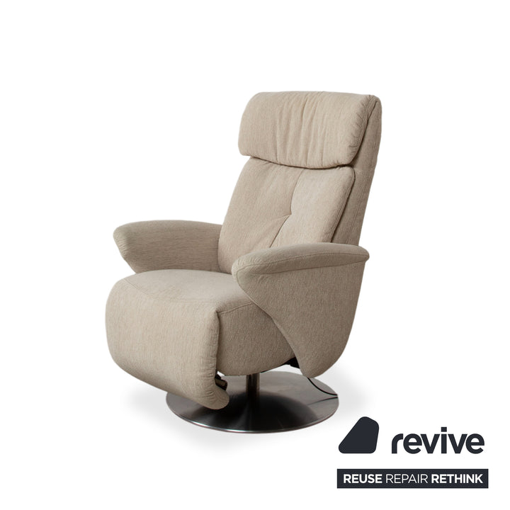 Himolla Fabric Armchair Cream Beige Electric Function Lift-Assist