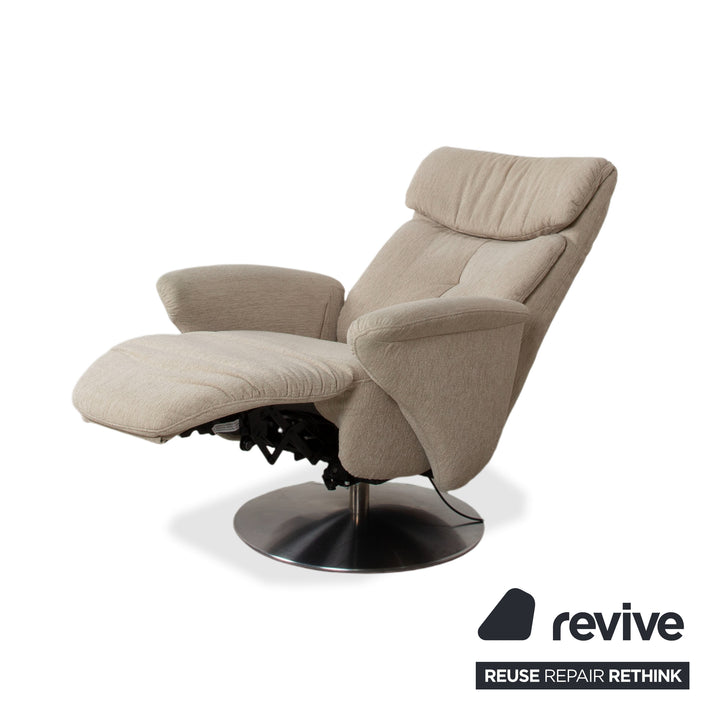Himolla Fabric Armchair Cream Beige Electric Function Lift-Assist