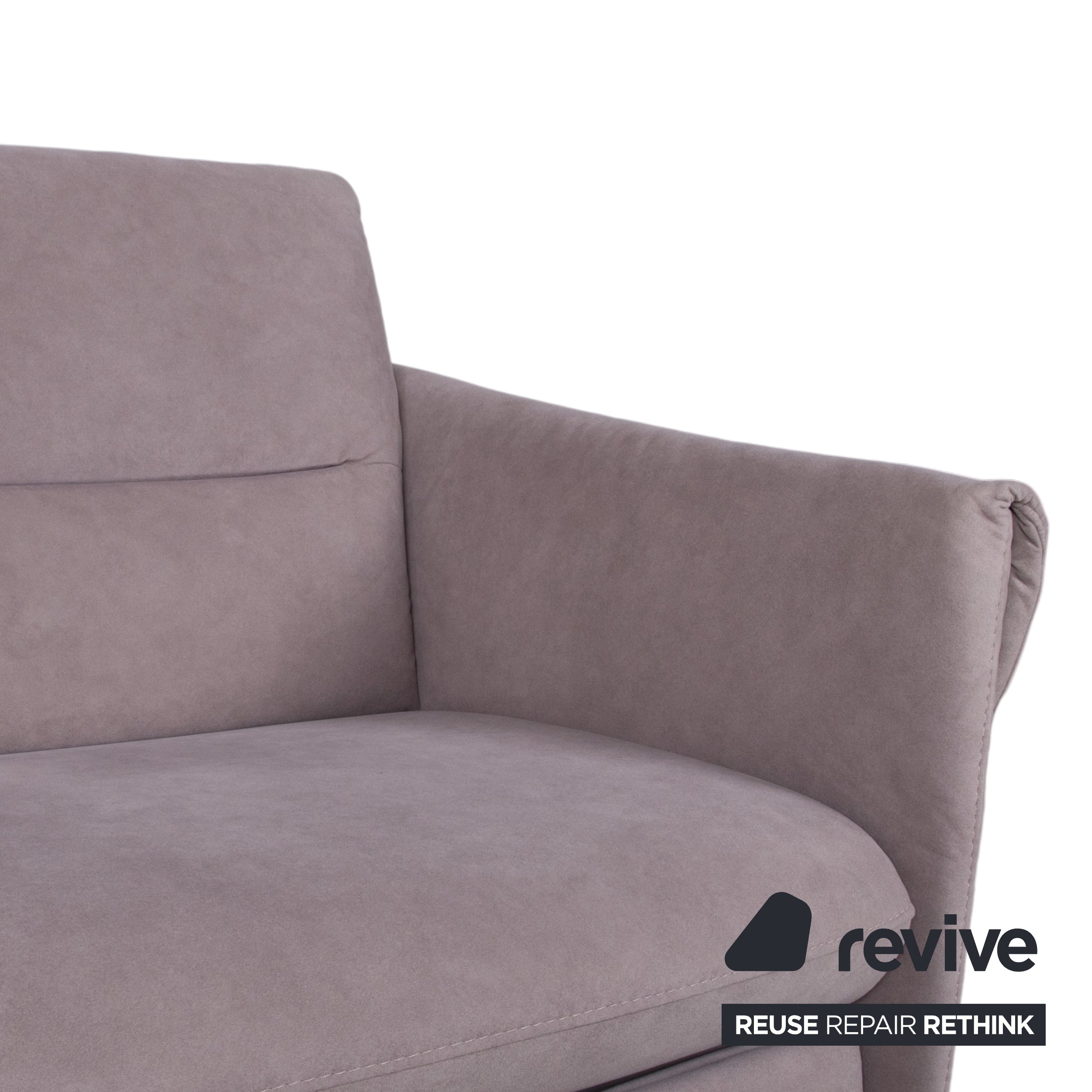Himolla Fabric Two-Seater Grey Blue Manual Function Sofa Couch