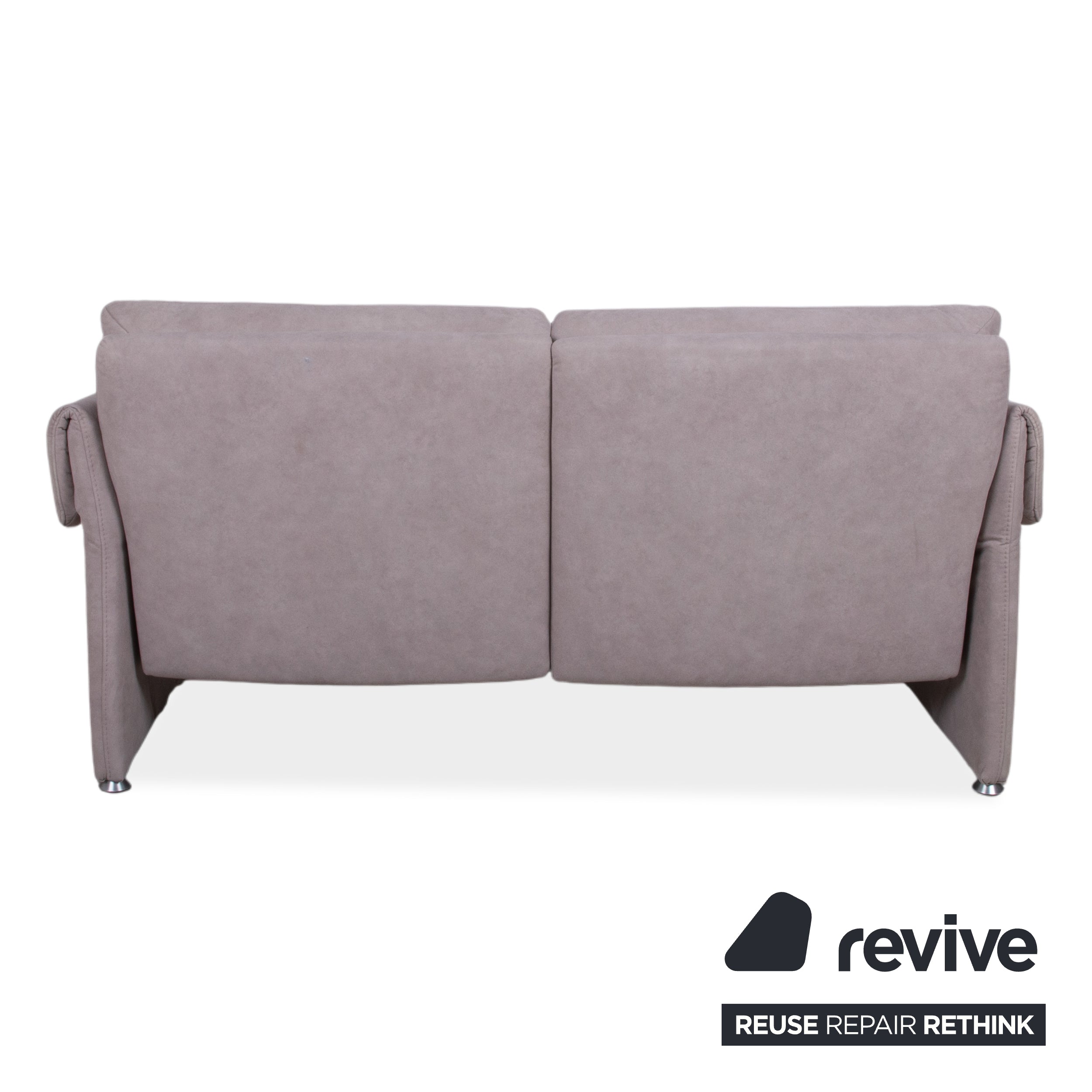 Himolla Fabric Two-Seater Grey Blue Manual Function Sofa Couch